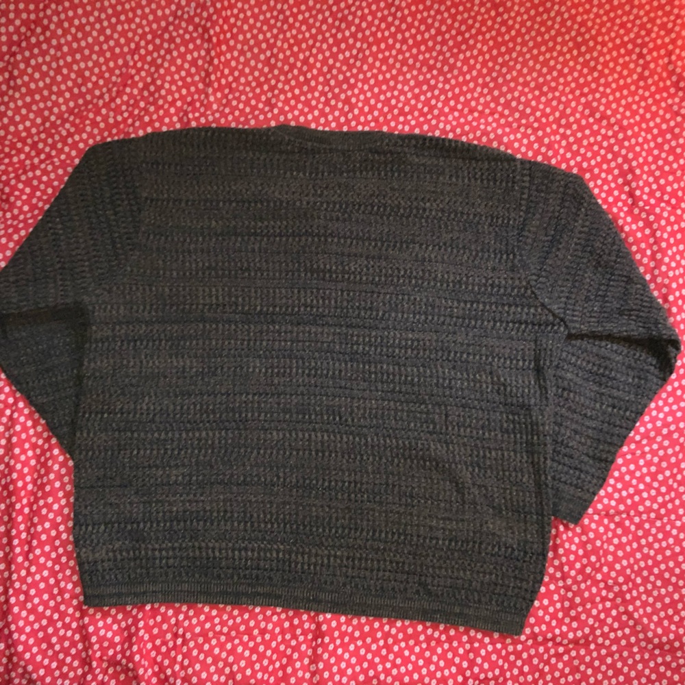 Haggar‎ Brown knit Sweater heather cotton brown black large button - Picture 3 of 6